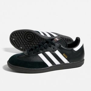 Adidas Samba Black Faux Leather Trainers - Size 40 EU